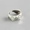 925 Sterling Silver Ajustable Ring Anillos Mujer Bijoux Luxe Personnalises Jóias Conjuntos Retro Mulheres Pareja