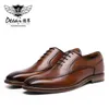 Oxford – chaussures habillées en cuir véritable pour hommes, chaussures formelles italiennes, classiques de fête, noires, hautes coréennes