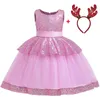 Flower Girls Wedding DrChristmas Costume Children Evening Party DrKids Dresses For Girls PrincBall Gown 10 12 Year X0803