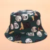 Cloches unisex Sun Hat Fisherman Summer Beach Wear på båda sidor Cap Plat Outdoor Caps 2021