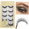 Atacado dramático extensão de pestanas falsas 5 partes artesanais 3D Faux Mink Fake Eyelashes Fluffy Volume Wispy Volume Cílios Maquiagem de Beleza