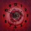 壁の時計ザトウクジラと月の印刷されたアクリルクロック紫色のファンタジーアートワーク時計のリビングルームサイレントクォーツ1894