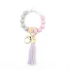 Braccialetti di perline di silicone di moda Nappa di faggio Portachiavi con ciondolo Bracciale in pelle Gioielli da donna 14 Stile