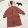 Winter Thick Wool Fur Collar Hooded Cotton Coat Women's Loose Long Casual Warm Oversize Women Plus Size 210607