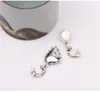 Boucles d'oreilles en argent Sterling 925 pour femmes, en forme de cœur, en Zircon, perle naturelle baroque, Design asymétrique, Niche, bijoux haut de gamme à la mode