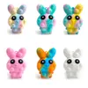 2022 Fidget Toys Sensory Bunte Tie-Dye Osterhase Pinch Ball Push Bubble Anti Stress Niedliche Tiere Aldult und Kinder Dekompressionsspielzeug Überraschung Großhandel auf Lager