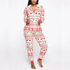 Women's Jumpsuits & Rompers Christmas Jumpsuit Auutmn Winter Warm Long Sleeve Pajamas Printed Sleepwear Xmas Hooded Nightwear Pyjamas 2021