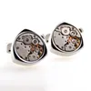 Tourbillon Movement 1 Pair Set For Mens Wedding Groom Watch Mechanism Gear Shirt Cuff Man Suit Sleeve Cufflinks Links