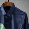 Nuova seta Soft Mens Camicie di lusso Peacock digitale stampato manica lunga uomo abito camicie moda moda slim fit party maschio 3xl