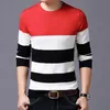 Lux Angner New Fashion Märke Sweater Mens Höst Casual Striped Pullover Men Tröjor Koreanska Slim Fit Men's Jumper Pull Homme Y0907