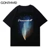 T-Shirts Harajuku Galaxy Aurora Imprimer T-shirts Streetwear Hip Hop Mode Casual Coton Lâche SummerTees Tops 210602