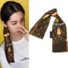 2021 Brand New silk handbag long scarf women's shawl high quality brand silk scarf small headscarf 120*7cm