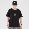 Chinese Style Embroidery Casual Cotton T-shirt Men's Short Sleeve Tops Street Summer Tees