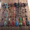 RH 패션 보헤미안 쥬얼리 자연 무작위 모양의 돌들과 함께 Druzy Links Semi Precious 펜던트 목걸이 여성 Boho 선물