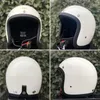 Casco aperto da moto classico vintage nero opaco Motocicletta Casco Q0630