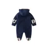 Pagliaccetto del bambino 2021 Primavera Autunno bianco di alta qualità con cappuccio Ragazzi Cotone Tuta neonato moda infantile Vestiti Ragazze Bambini Designer adorabile Tute infantili