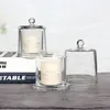 Candle Holders Ornate Modern Christmas Glass Jar Scented Transparent Cylinder With Lid Kerzenhalter Wedding Decoration OC50CH