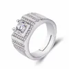 Mens Ringar Crystal Couple Ring Wedding Simple Men's Women's Smycken Lady Cluster Styles Band