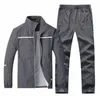 Homens Set Outono Homens Sportswear Training Basquetebol Tracksuit 2 Parte Set Sports Terno Jacket + Pant Sweatsuit Masculino Marca Roupas Y0831