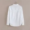 100% coton chemise de haute qualité femmes chemisier automne manches longues chemises blanches solides mince femme décontractée dames hauts 1715 50 210417