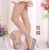 QA93 Summer ultra tights velvet tattoos print pantyhose women breathable open crotch stockings Y1130