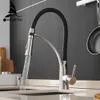 Kitchen Mixer LED Light Sink Faucet Brass Brushed Nickel Torneira Tap Kitchen Faucets Cold Deck Mounted Bath Mixer Tap 7661 210724