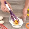 12 Inch Multifunctional Manual Rotating Whisk Foldable Whipped Cream Mixer Egg Beater Silicone Whisk Kitchen Baking Tools