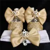 First Walkers Turkey Design Boutique Baby Girl Gold Crown Jewerly Diamond 1st Birthday Gown Outfit Pography Strass Scarpe da culla