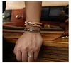 925 Стерлингового серебра Японский ретро кожаный браслет цепь ручной работы овощной загорелая воловья печать мода Trend ювелирные изделия