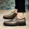 45.46.47 Boyutu İngiliz Deri Ayakkabı Kayma Erkek Sonbahar Yeni Trendy Rahat Deri Ayakkabı Kore Tarzı Saç Stilisti Sivri Burun Platformu Heigh
