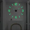Настенные часы светящиеся часы свечение 100 см большие висячие DIY цифровое тихое светящееся домашнее искусство гостиная современные украшения