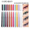 HOT HANDAIYAN 20 Colors/lot Gel Eyeliner Pencil Kit Makeup Colored Eye Liner Cream Pen Easy to Wear Waterproof White Yellow Cosmetic