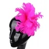 Haarschmuck, mehrfarbig, hochwertige Feder, Blumen, Fascinator, Kinder, Party, Broschen, Hüte, rot, Hochzeit, XMF371