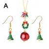 Серьги ожерелье моды дизайн моды 1 Set Women Christmas Series Dring Bells Snowman Santa Claus Jewelry Accessory