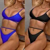 Colysmo 2 Sztuka Bikini Zestaw Regulowane Paski Wiązanie High Waist Swimsuit Kobiety Plaża Wakacje Sexy Kostium Kąpielowy Stroje kąpielowe 210527