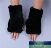 Gants d'hiver féminin de la mode véritable rex véritable mitaines de fourrure véritable gants sans doigts bracelet bracelet élastique fluffy usine prix experte conception de la qualité style