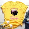 여성 캐주얼 Tshirts 여름 새로운 패션 Melanin 흑인 여자 그래픽 인쇄 노란색 T-셔츠 여성 만화 짧은 소매 탑 티 X0527