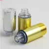 12 x 15ml 30ml 50ml lotionless de alumínio à bomba de loção de alumínio 1oz contêiner 30ml loção de embalagem de ouro prata corante QTY