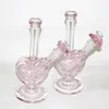 9 pouces en forme de coeur Pipe d'eau en verre avec bol à narguilé bong rasta tuyaux de glace de glace 14 mm