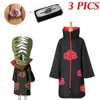 4 PICS Akatsuki Uchiha Tobi Obito Akatsuki Costume Cosplay Mantello Maschera Halloween Uomo Donna Costume Cosplay Fascia Accessori Y08293Q