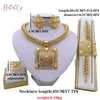 Jewelry Sets Luxury designer Bracelet Liffly Dubai Gold for Women Big Necklace African Beads Set Nigerian Bridal Wedding Costume