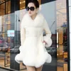 Vinter Kvinnors Faux Fur High Quality Sheepskin Coats Håll varma med Fox Collar Slim Kvinna S 210928