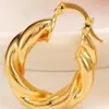 Big Hoop Earrings Pendant Women's wedding Jewelry Sets Real 14k yellow Solid Fine Gold Africa Daily Wear Gift 51 U2