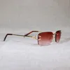 Okulary przeciwsłoneczne Vintage bez krawędzi C Wire Mężczyźni Oczanki Oczanne okulary Kobiety owalne okulary do metalowej ramy Oculos Gafas2067431