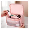 Borse portaoggetti Borsa da donna Portatile Lavaggio da viaggio Trucco Trasparente Impermeabile Cosmetico con lettere Cura della pelle Bellezza