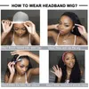 Sentetik Peruk Siyah Kadınlar için Derin Dalga Kafa Peruk Saç Tutkalsız Kafa Bant Günlük Giyim