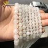 Natural Moonstone Round White Loose Stone Beads For Jewelry Making DIY Bracelet Ear Studs Accessories 15'' Strand 6/8/10mm