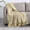 Blankets Tassel Nap Blanket Air Conditioning Office Soft Designer Knitted Modern Throw Manta Para Sofa Household Products 6001