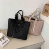 Nouveau sac fourre-tout de luxe pour femmes grand sac fourre-tout Rhombus Check épaule s grande capacité dames sacs à main en nylon Shopper 2 couleurs J0510