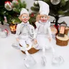 Elfo coppia peluche bambole giocattoli giocattoli albero di Natale pendente a goccia ornamenti a sospensione decorazione navidad anno regali di Natale per bambini 211021